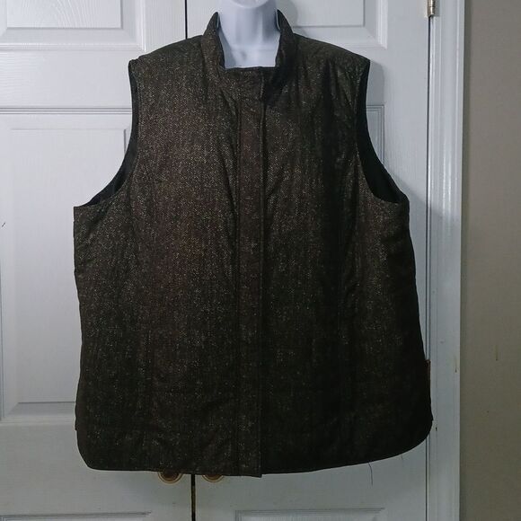 J. Jill  oliver green zipper front  lightweight vest  Sz 4X NWOT - Picture 1 of 6